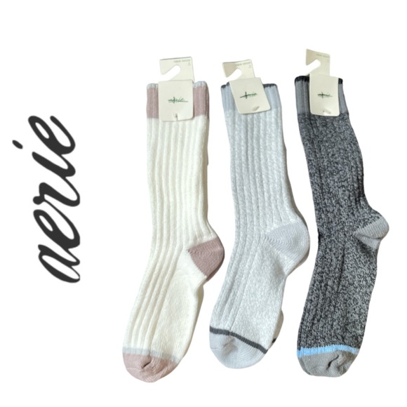 AERIE➕NWT Set Of 3 Colorblock Crew Socks - Picture 1 of 6